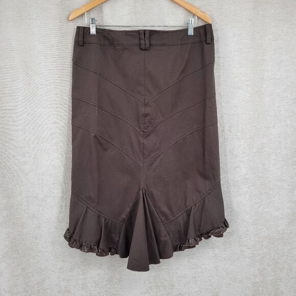 Italian Y2K Choclate Brown Ruffled Skirt and Blazer Set Steampunk Dark Academia - Picture 7 of 16